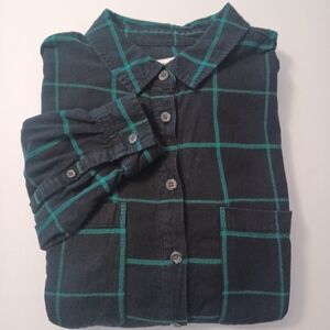 Ava & Viv Blk/green Plaid Flannel Button Down Plus Sz 0X
